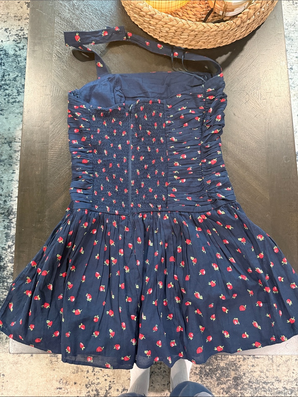 Abercrombie & Fitch Navy Blue Sundress with Strawberry Print - Picture 3 of 3